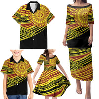 Personalised Tonga Ha apai High School Family Matching Puletasi and Hawaiian Shirt Ngatu Fonulei Pattern