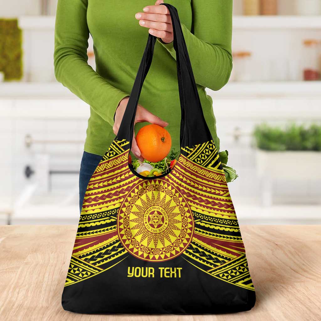 Personalised Tonga Ha apai High School Grocery Bag Ngatu Fonulei Pattern