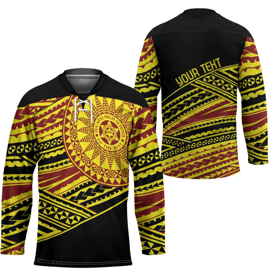 Personalised Tonga Ha apai High School Hockey Jersey Ngatu Fonulei Pattern - Polynesian Pride