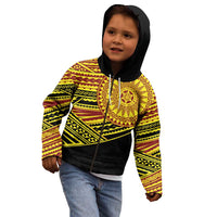 Personalised Tonga Ha apai High School Kid Hoodie Ngatu Fonulei Pattern