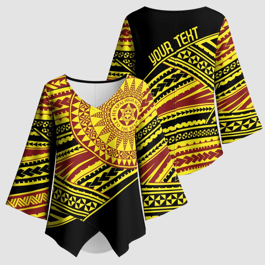Personalised Tonga Ha apai High School Kimono Sleeve Blouse Ngatu Fonulei Pattern - Polynesian Pride