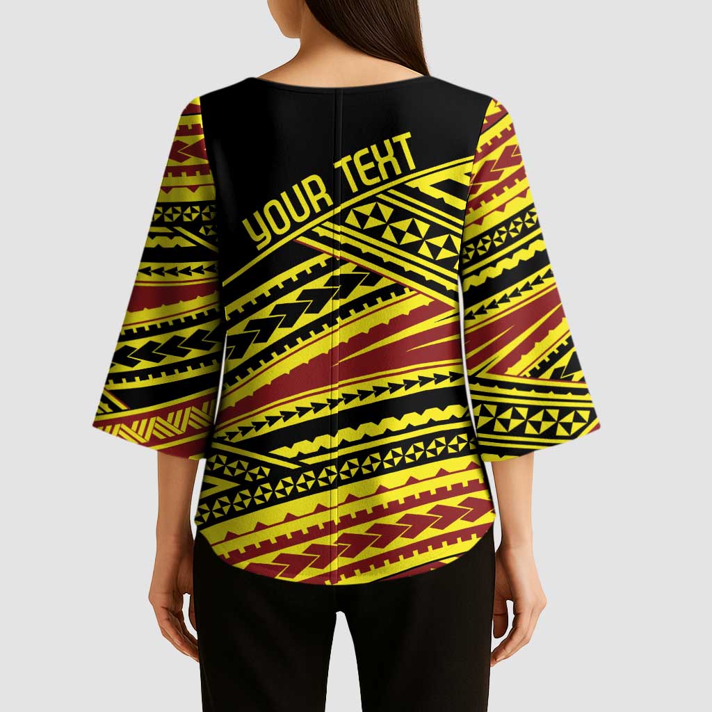 Personalised Tonga Ha apai High School Kimono Sleeve Blouse Ngatu Fonulei Pattern - Polynesian Pride
