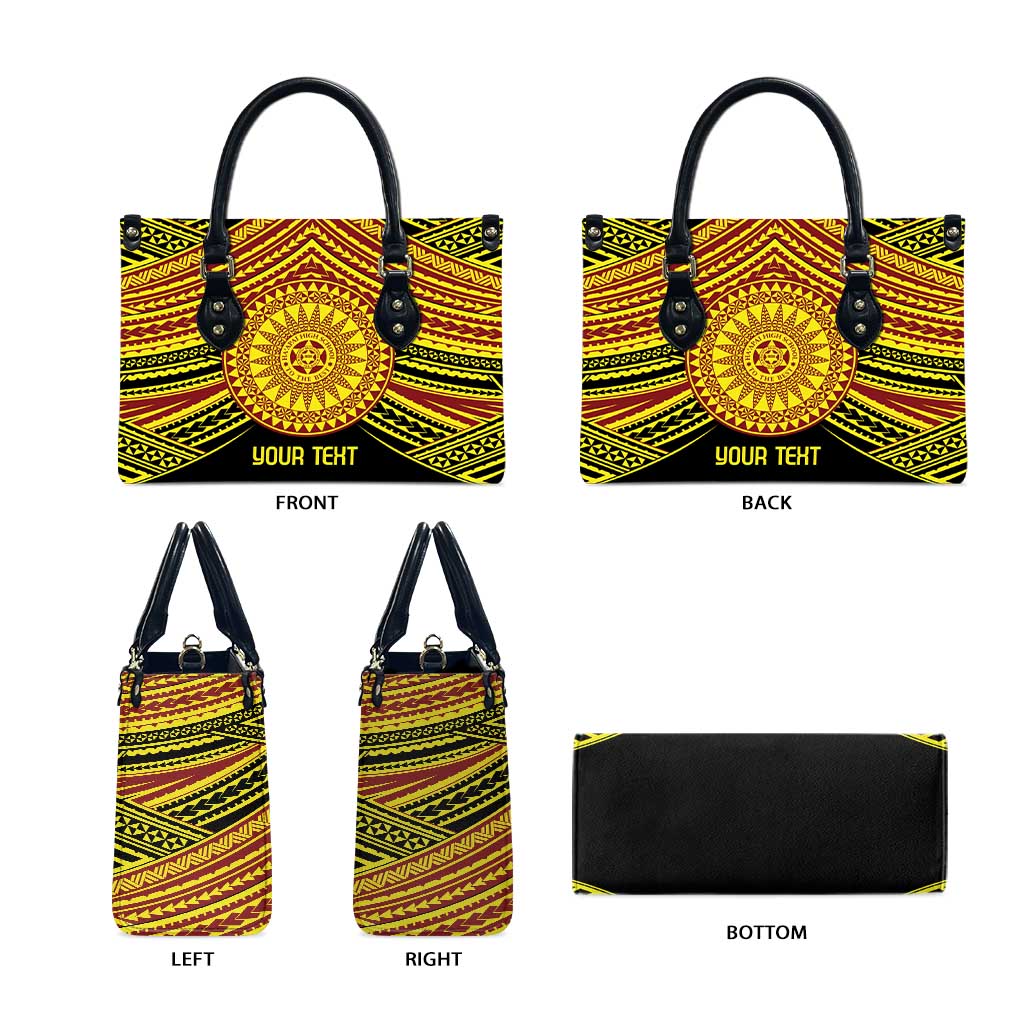 Personalised Tonga Ha apai High School Leather Bag Ngatu Fonulei Pattern - Polynesian Pride