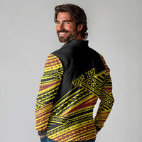 Personalised Tonga Ha apai High School Long Sleeve Polo Shirt Ngatu Fonulei Pattern