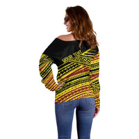 Personalised Tonga Ha apai High School Off Shoulder Sweater Ngatu Fonulei Pattern