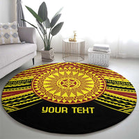 Personalised Tonga Ha apai High School Round Carpet Ngatu Fonulei Pattern