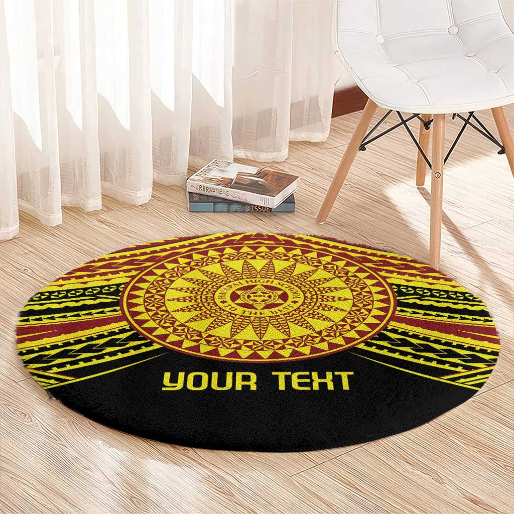 Personalised Tonga Ha apai High School Round Carpet Ngatu Fonulei Pattern