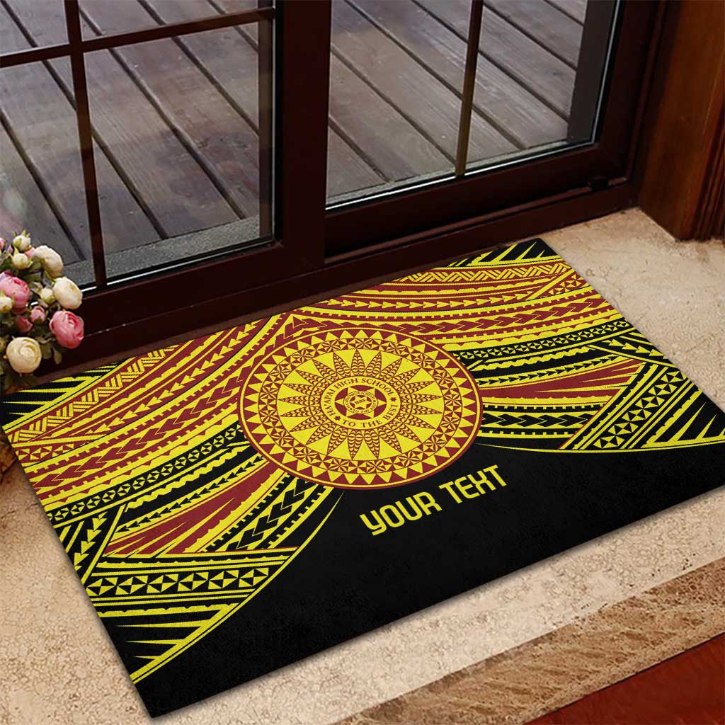 Personalised Tonga Ha apai High School Rubber Doormat Ngatu Fonulei Pattern