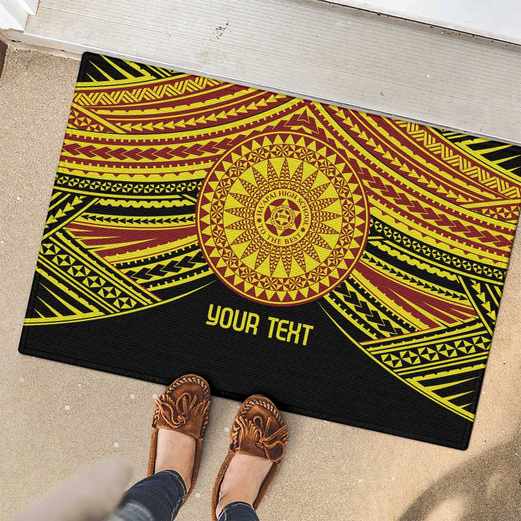 Personalised Tonga Ha apai High School Rubber Doormat Ngatu Fonulei Pattern