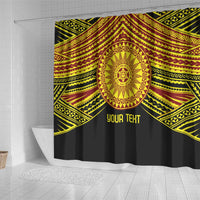 Personalised Tonga Ha apai High School Shower Curtain Ngatu Fonulei Pattern