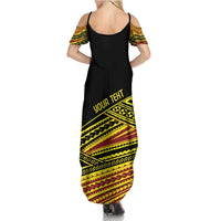 Personalised Tonga Ha apai High School Summer Maxi Dress Ngatu Fonulei Pattern