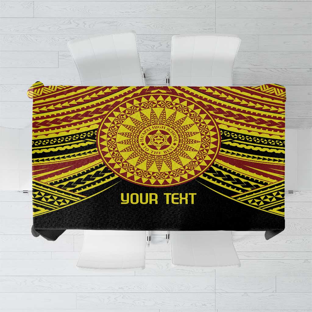 Personalised Tonga Ha apai High School Tablecloth Ngatu Fonulei Pattern