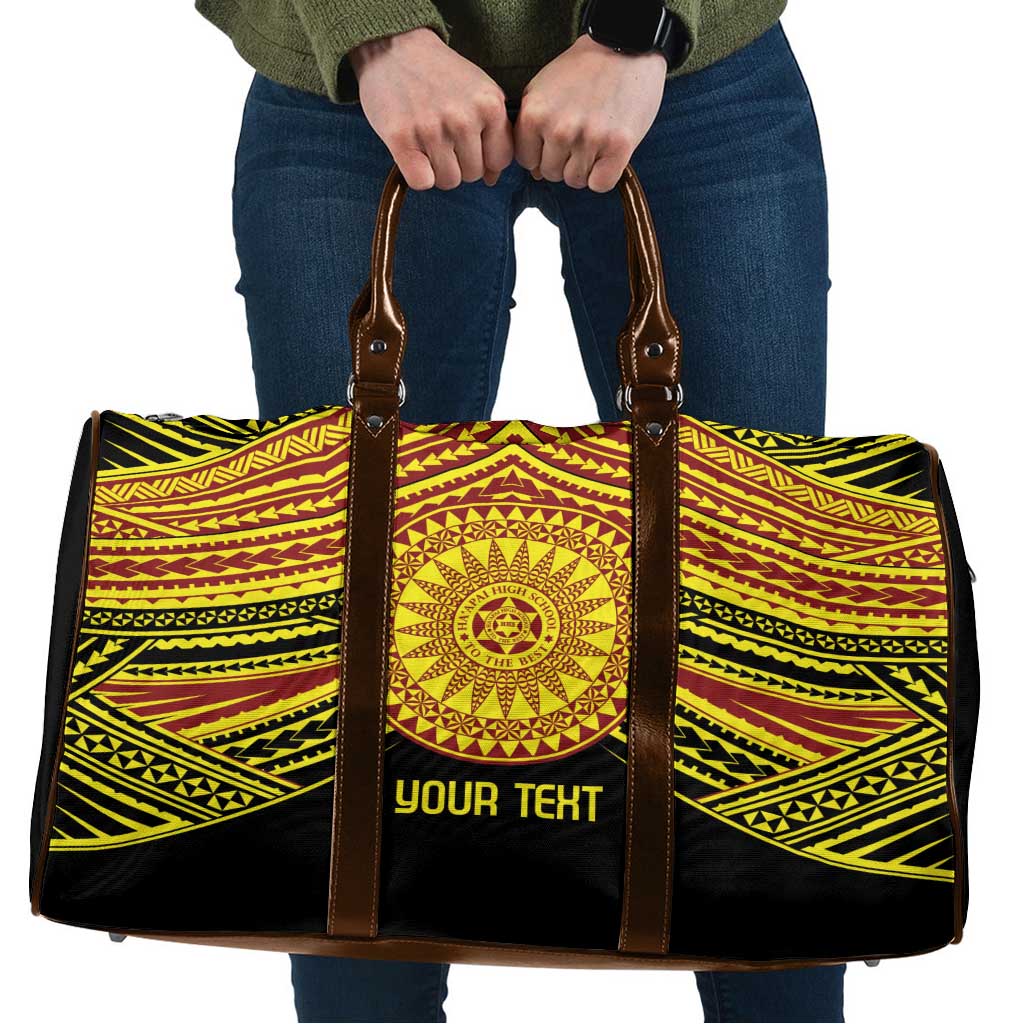 Personalised Tonga Ha apai High School Travel Bag Ngatu Fonulei Pattern - Polynesian Pride