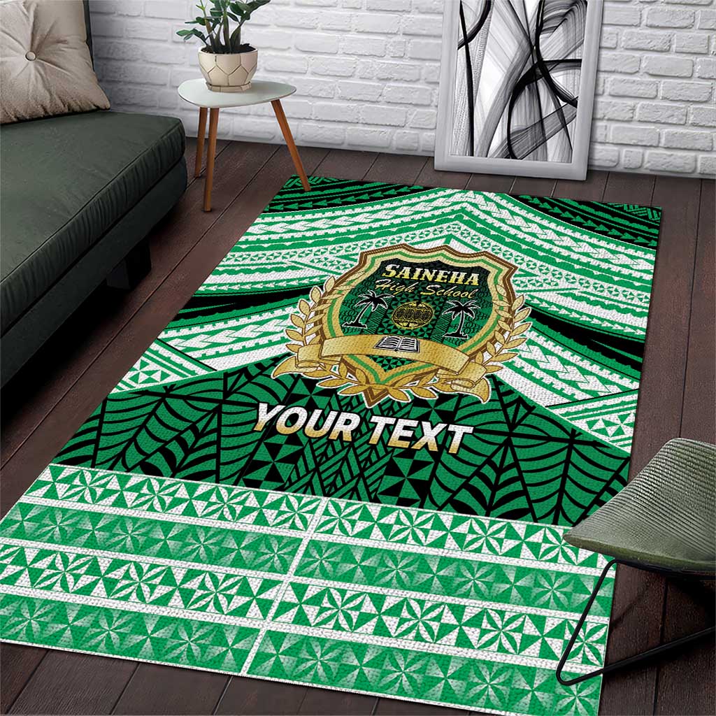 Personalised Tonga Saineha High School Area Rug Polynesian Ngatu Tribal