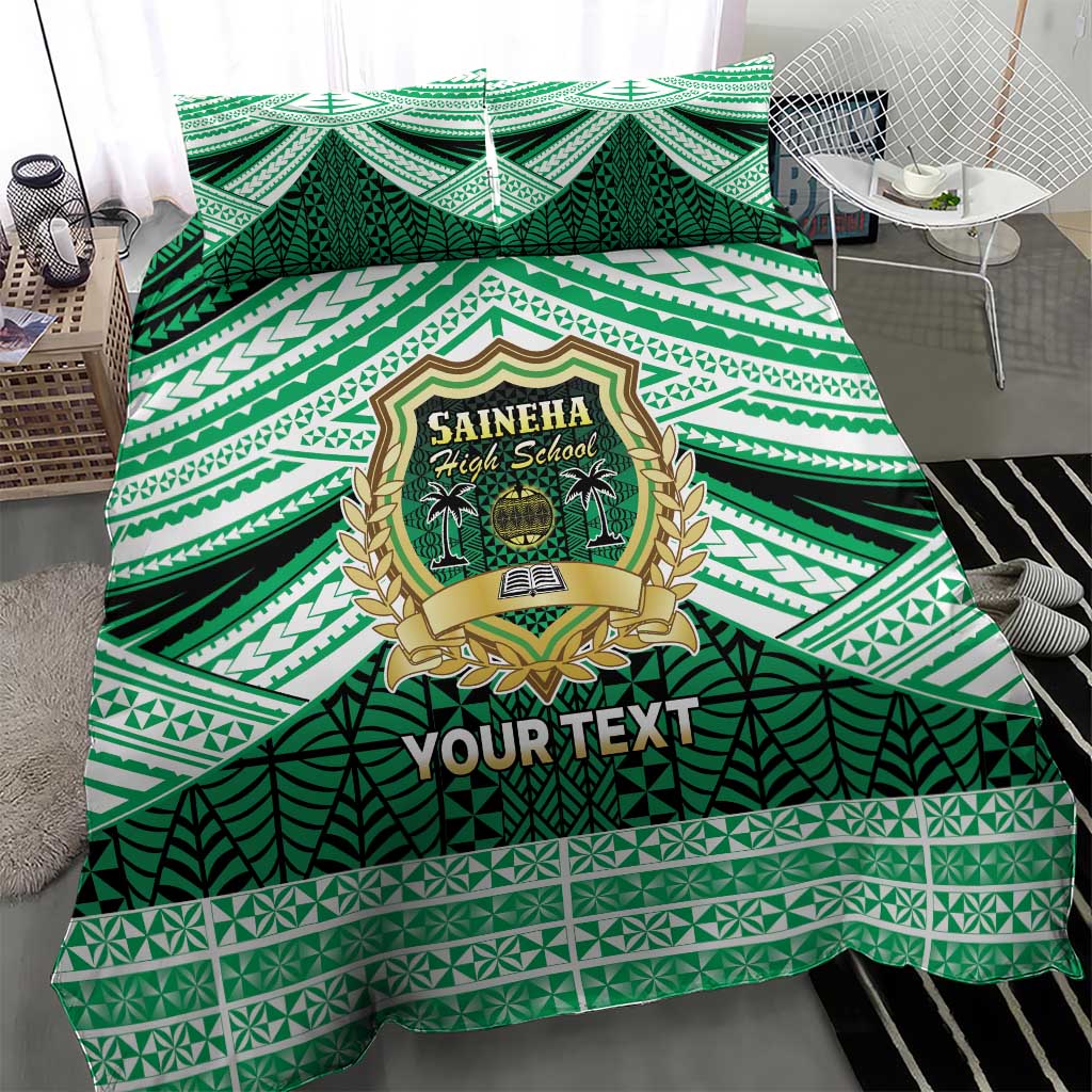 Personalised Tonga Saineha High School Bedding Set Polynesian Ngatu Tribal