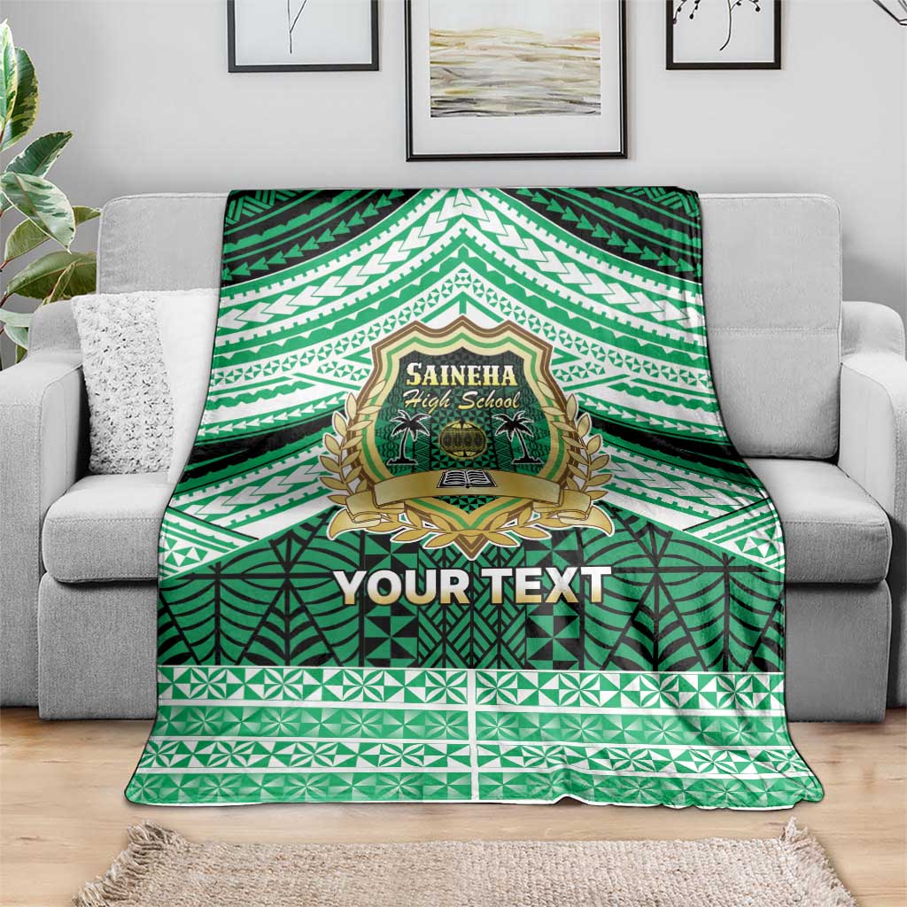 Personalised Tonga Saineha High School Blanket Polynesian Ngatu Tribal