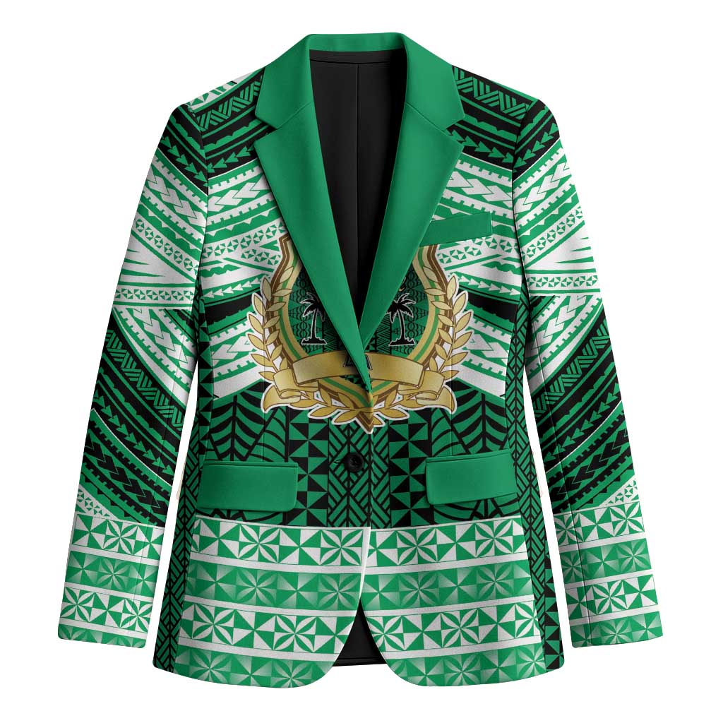 Personalised Tonga Saineha High School Blazer Polynesian Ngatu Tribal LT9 Unisex Green - Polynesian Pride