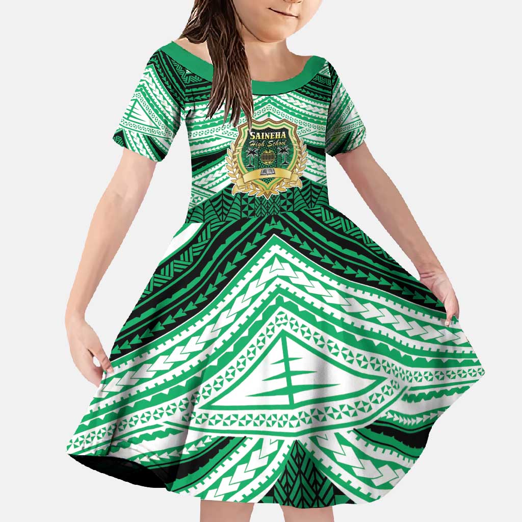 Personalised Tonga Saineha High School Family Matching Tank Maxi Dress and Hawaiian Shirt Polynesian Ngatu Tribal