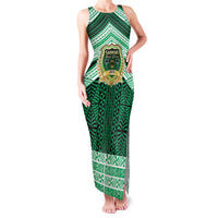 Personalised Tonga Saineha High School Family Matching Tank Maxi Dress and Hawaiian Shirt Polynesian Ngatu Tribal