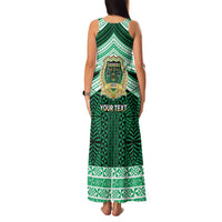 Personalised Tonga Saineha High School Family Matching Tank Maxi Dress and Hawaiian Shirt Polynesian Ngatu Tribal