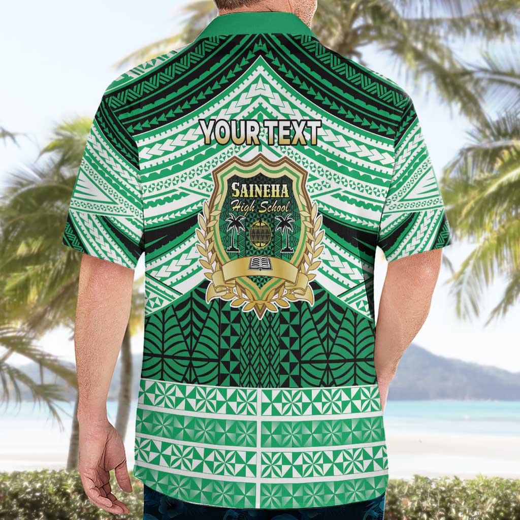 Personalised Tonga Saineha High School Hawaiian Shirt Polynesian Ngatu Tribal