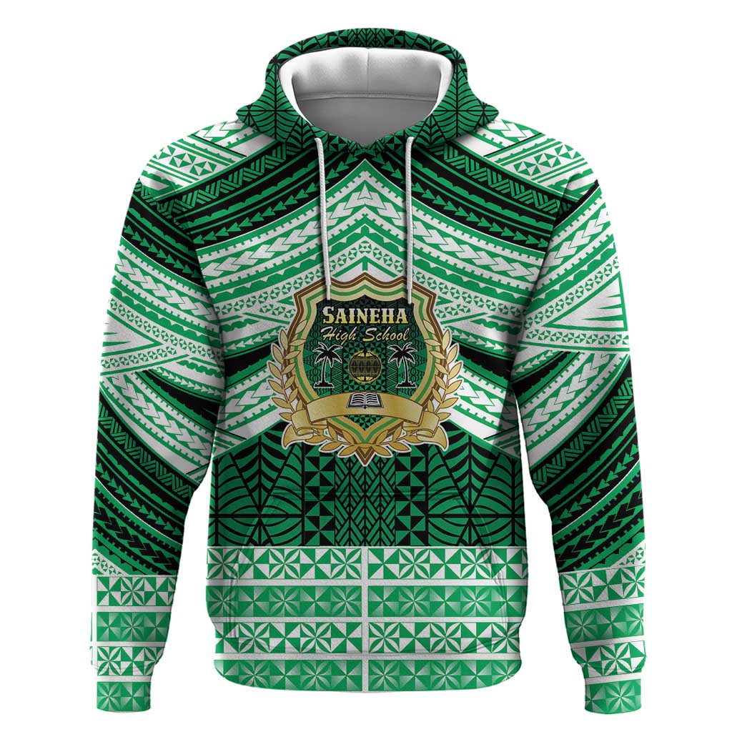 Personalised Tonga Saineha High School Hoodie Polynesian Ngatu Tribal