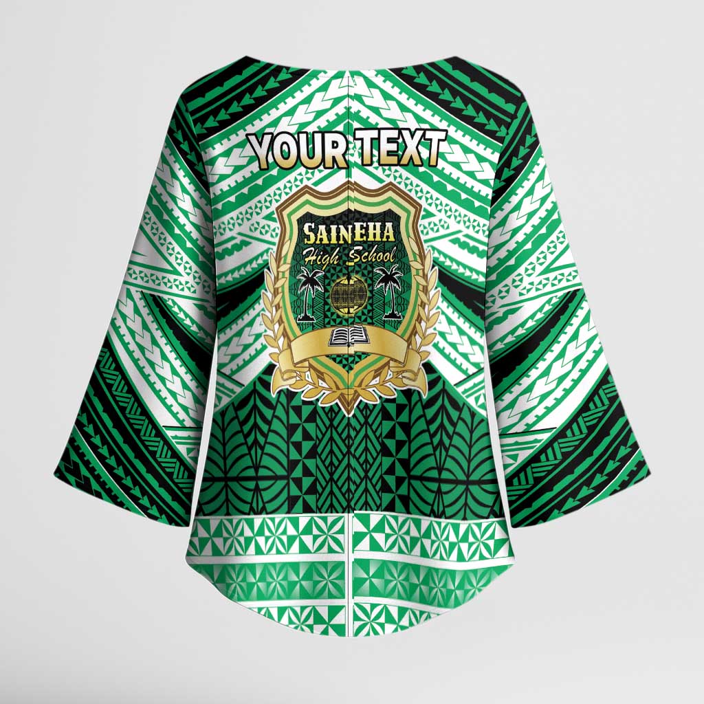 Personalised Tonga Saineha High School Kimono Sleeve Blouse Polynesian Ngatu Tribal - Polynesian Pride