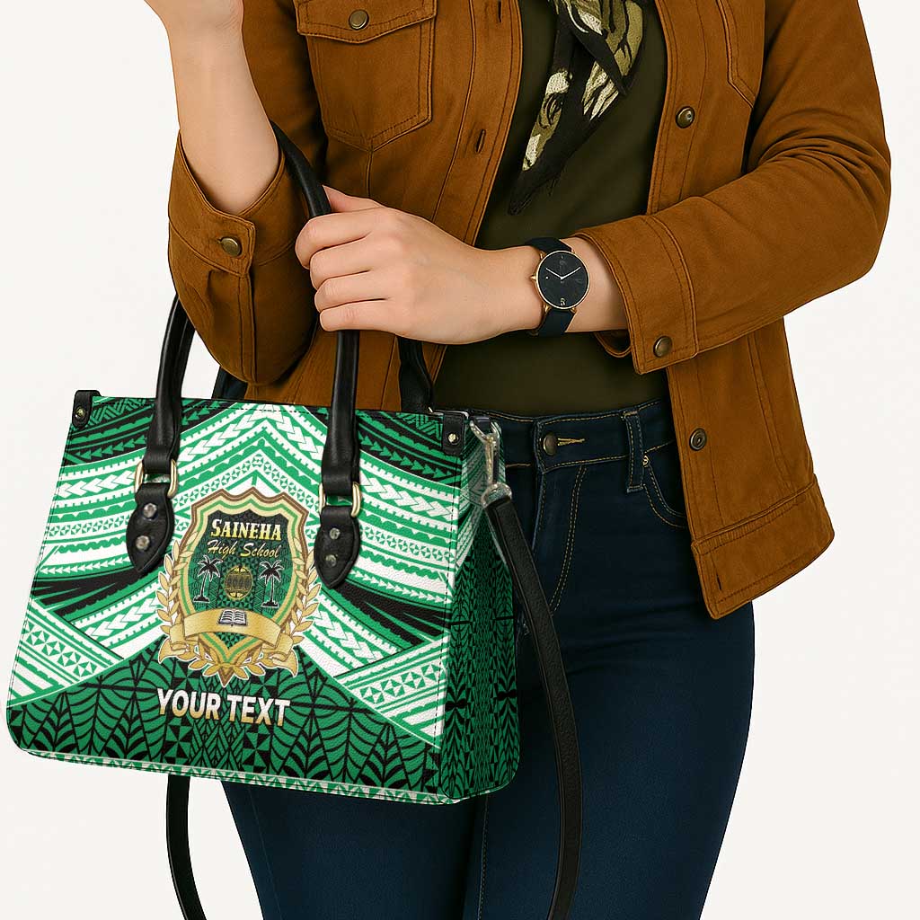 Personalised Tonga Saineha High School Leather Bag Polynesian Ngatu Tribal - Polynesian Pride
