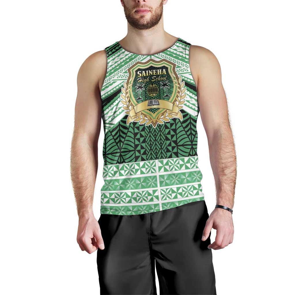 Personalised Tonga Saineha High School Men Tank Top Polynesian Ngatu Tribal