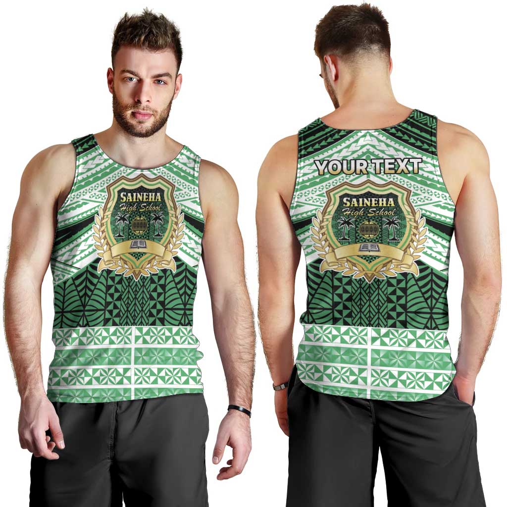 Personalised Tonga Saineha High School Men Tank Top Polynesian Ngatu Tribal