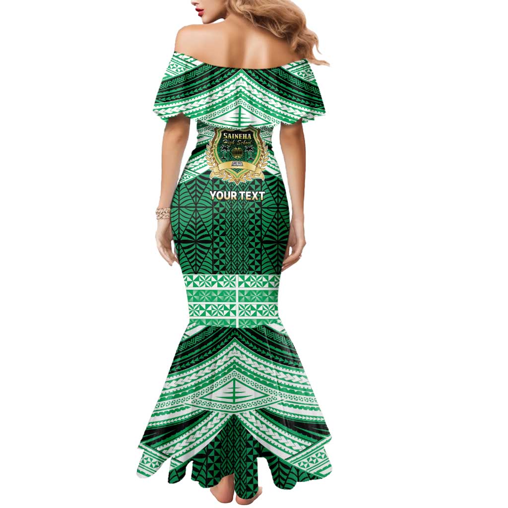 Personalised Tonga Saineha High School Mermaid Dress Polynesian Ngatu Tribal