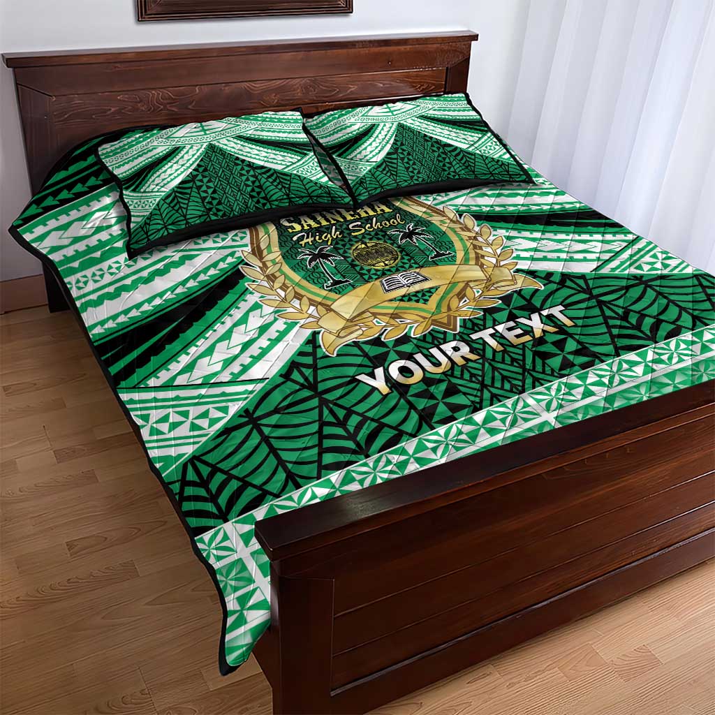 Personalised Tonga Saineha High School Quilt Bed Set Polynesian Ngatu Tribal