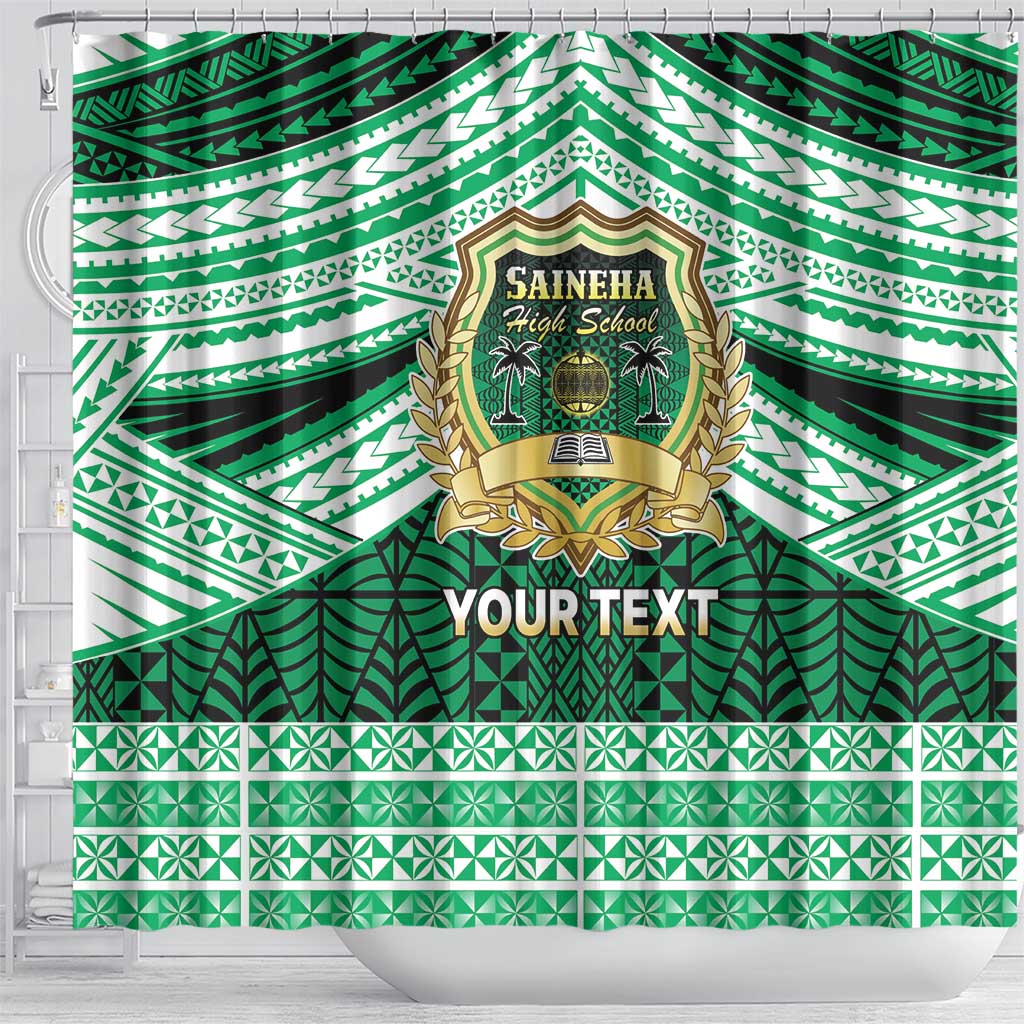 Personalised Tonga Saineha High School Shower Curtain Polynesian Ngatu Tribal