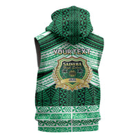 Personalised Tonga Saineha High School Sleeveless Zip Hoodie Polynesian Ngatu Tribal - Polynesian Pride
