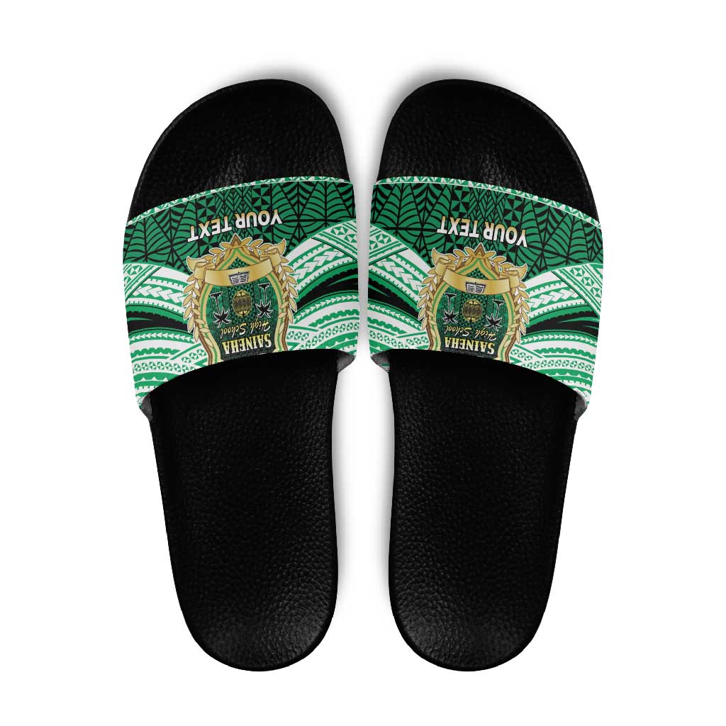 Personalised Tonga Saineha High School Slide Sandals Polynesian Ngatu Tribal - Polynesian Pride