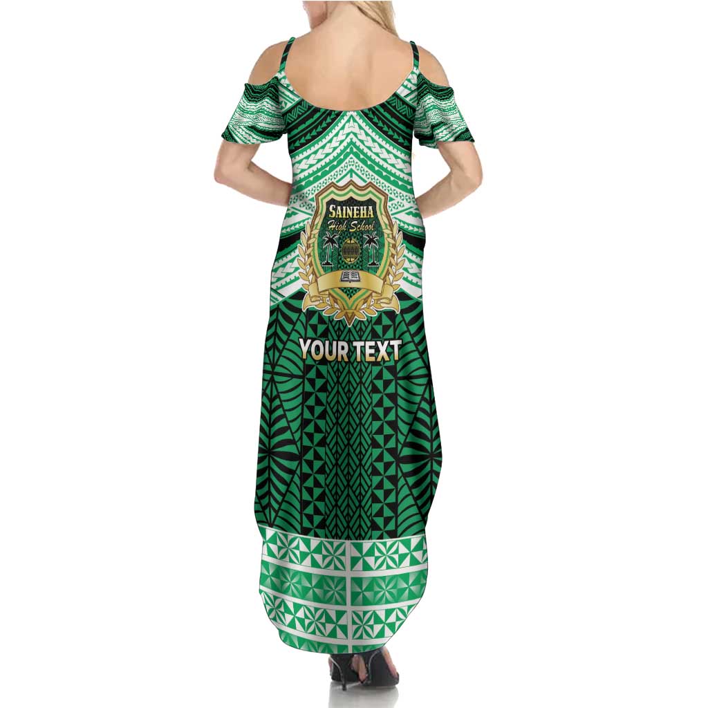 Personalised Tonga Saineha High School Summer Maxi Dress Polynesian Ngatu Tribal