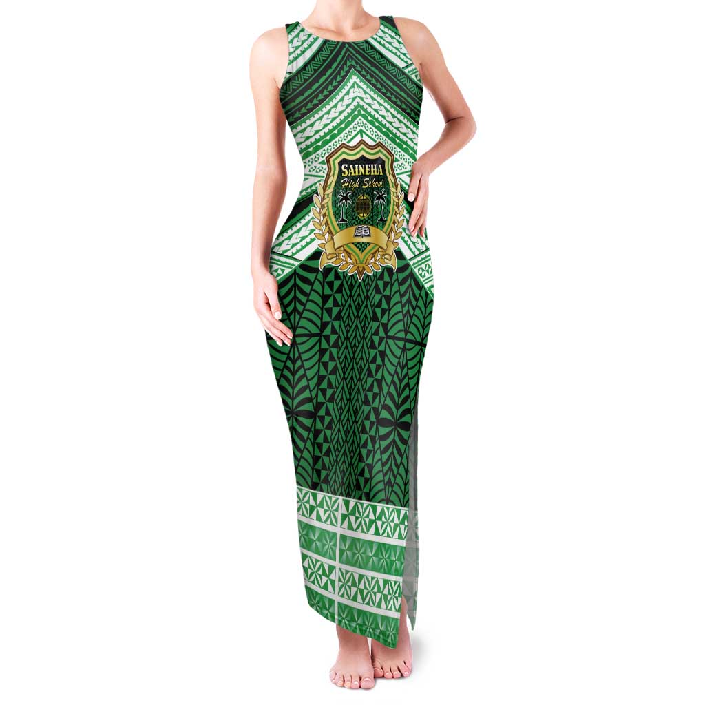 Personalised Tonga Saineha High School Tank Maxi Dress Polynesian Ngatu Tribal