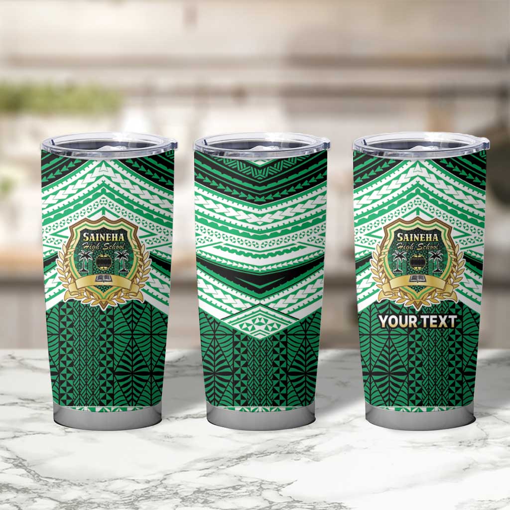 Personalised Tonga Saineha High School Tumbler Cup Polynesian Ngatu Tribal
