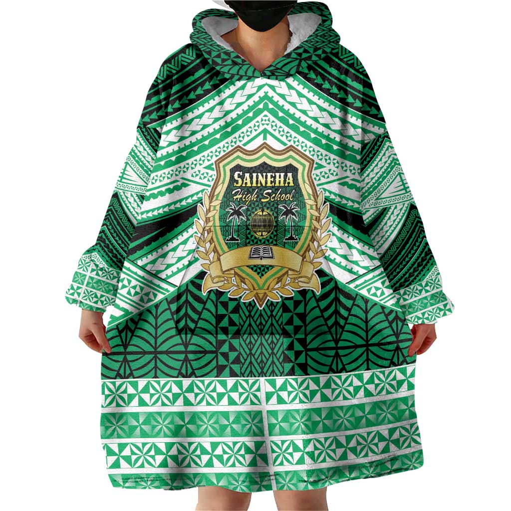 Personalised Tonga Saineha High School Wearable Blanket Hoodie Polynesian Ngatu Tribal LT9 - Polynesian Pride