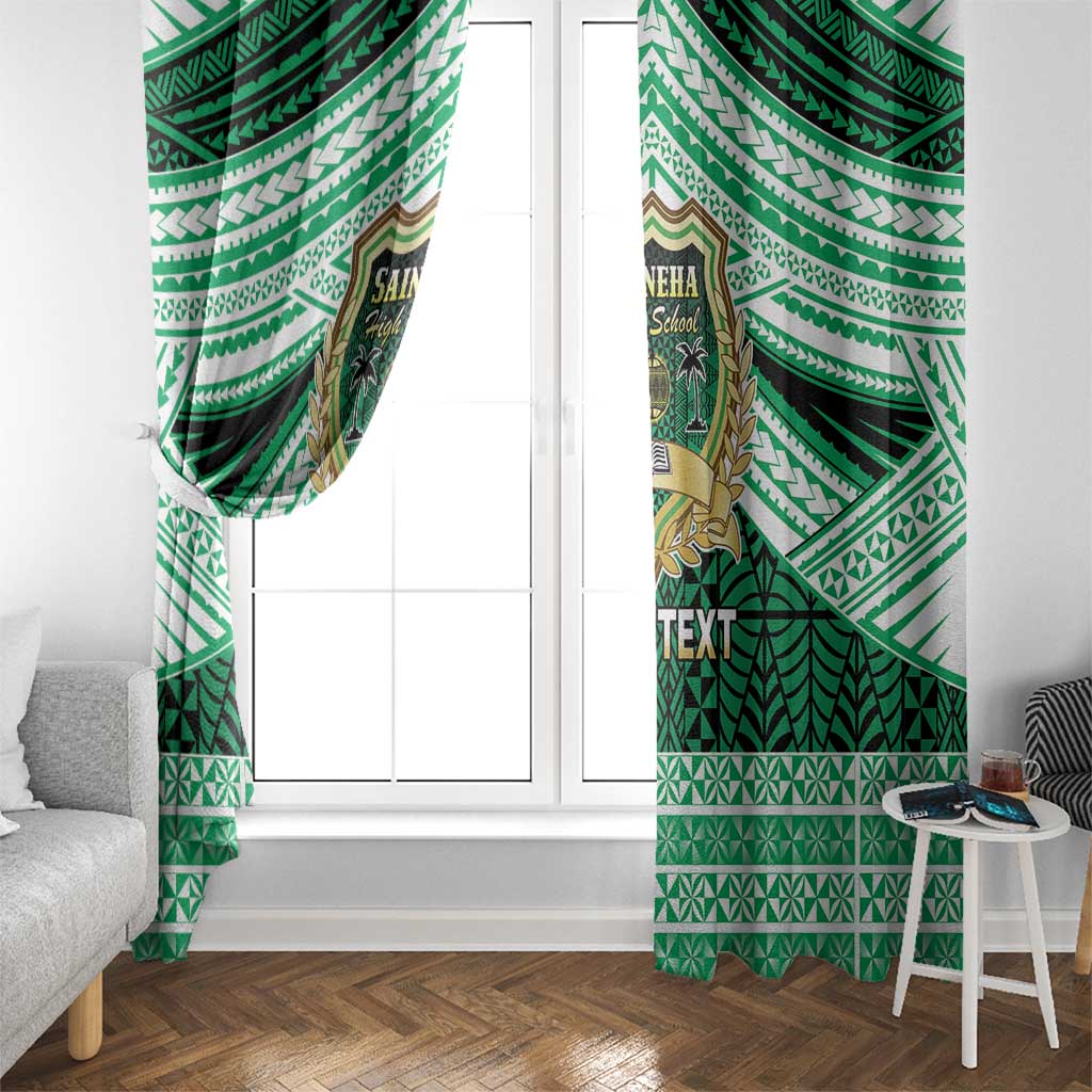 Personalised Tonga Saineha High School Window Curtain Polynesian Ngatu Tribal