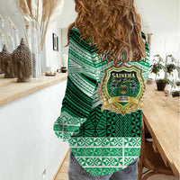 Personalised Tonga Saineha High School Women Casual Shirt Polynesian Ngatu Tribal LT9 - Polynesian Pride