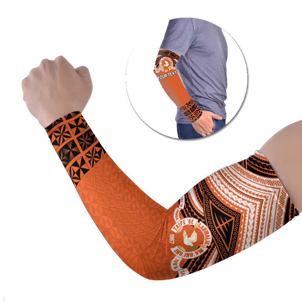 Personalised Tonga Tailulu College Arm Sleeves Polynesian Ngatu Tribal - Polynesian Pride