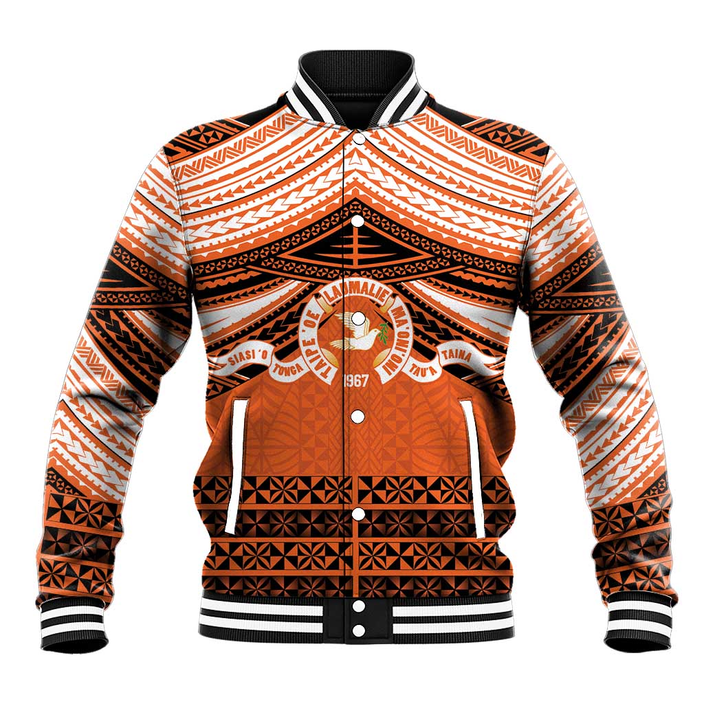 Personalised Tonga Tailulu College Baseball Jacket Polynesian Ngatu Tribal