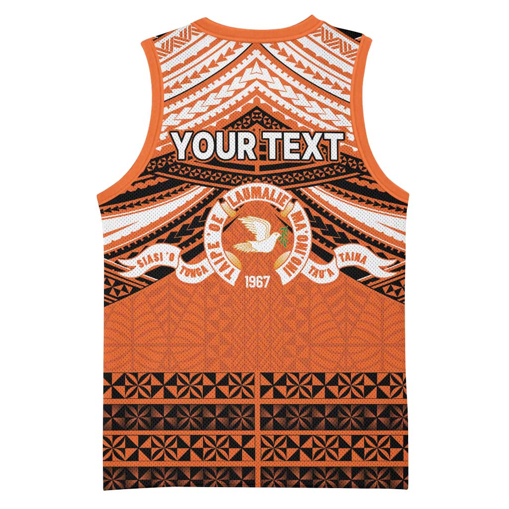 Personalised Tonga Tailulu College Basketball Jersey Polynesian Ngatu Tribal - Polynesian Pride
