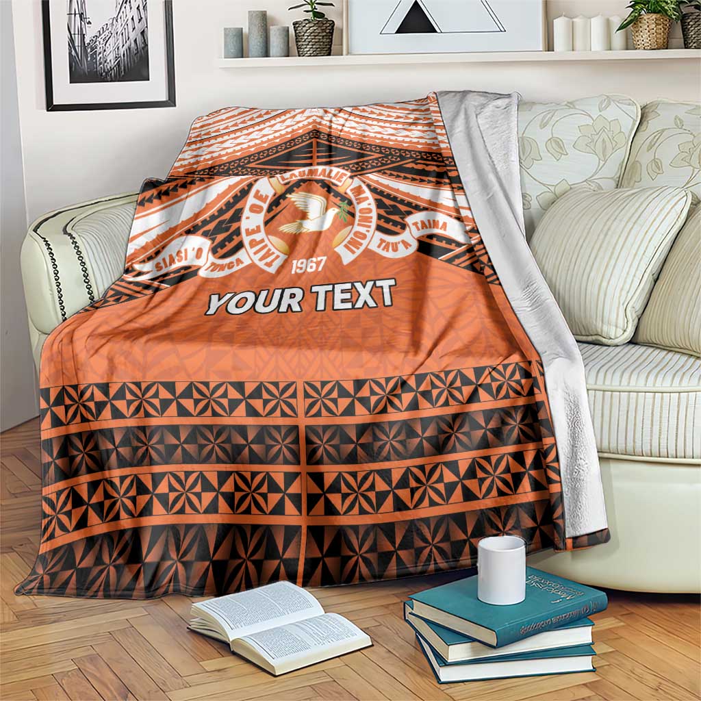 Personalised Tonga Tailulu College Blanket Polynesian Ngatu Tribal