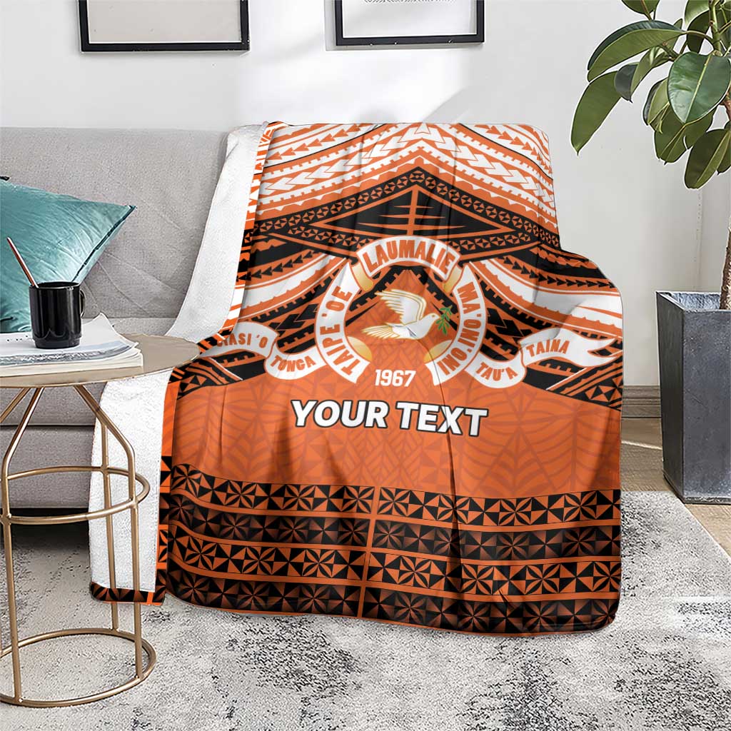 Personalised Tonga Tailulu College Blanket Polynesian Ngatu Tribal