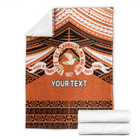 Personalised Tonga Tailulu College Blanket Polynesian Ngatu Tribal
