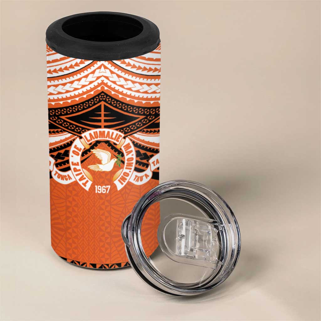 Personalised Tonga Tailulu College 4 in 1 Can Cooler Tumbler Polynesian Ngatu Tribal
