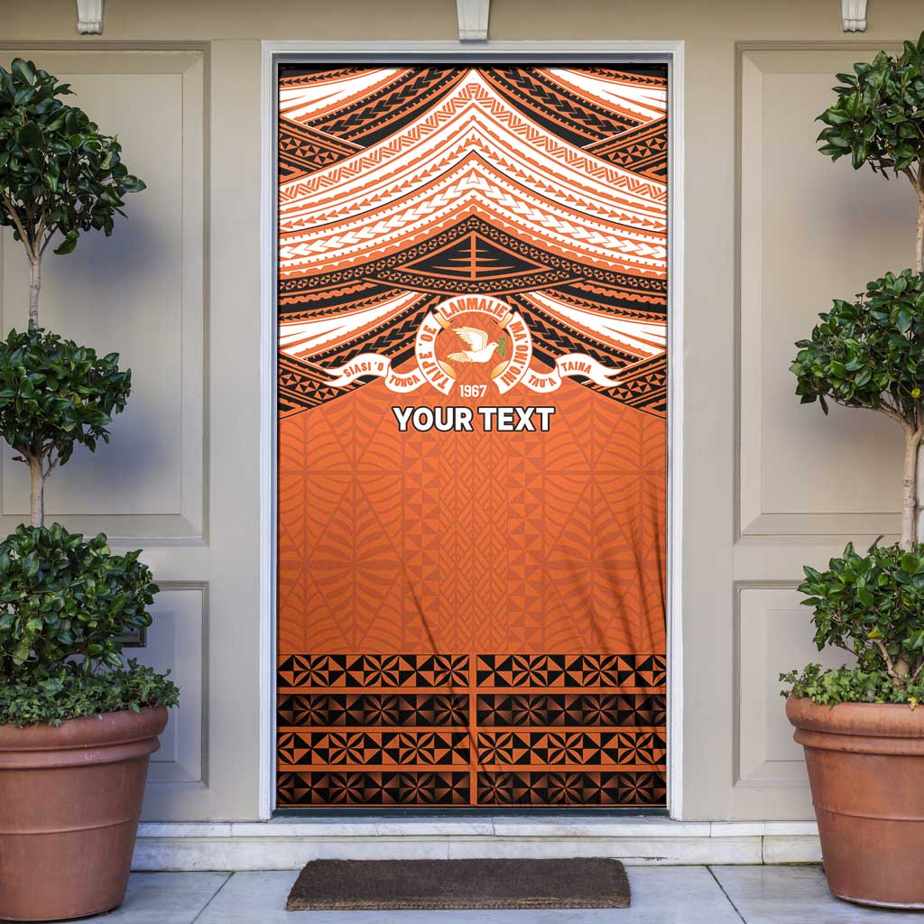 Personalised Tonga Tailulu College Door Cover Polynesian Ngatu Tribal - Polynesian Pride