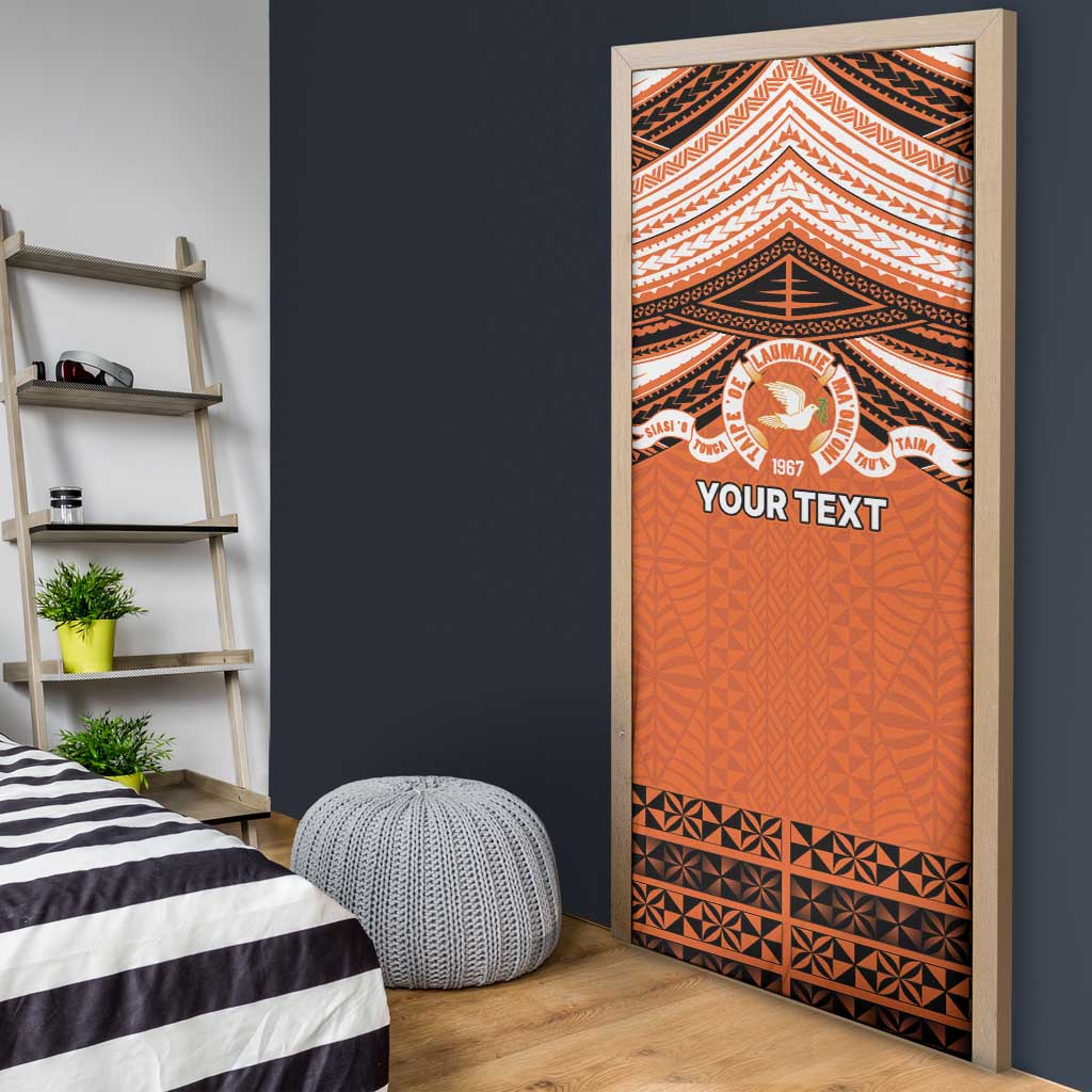Personalised Tonga Tailulu College Door Cover Polynesian Ngatu Tribal - Polynesian Pride